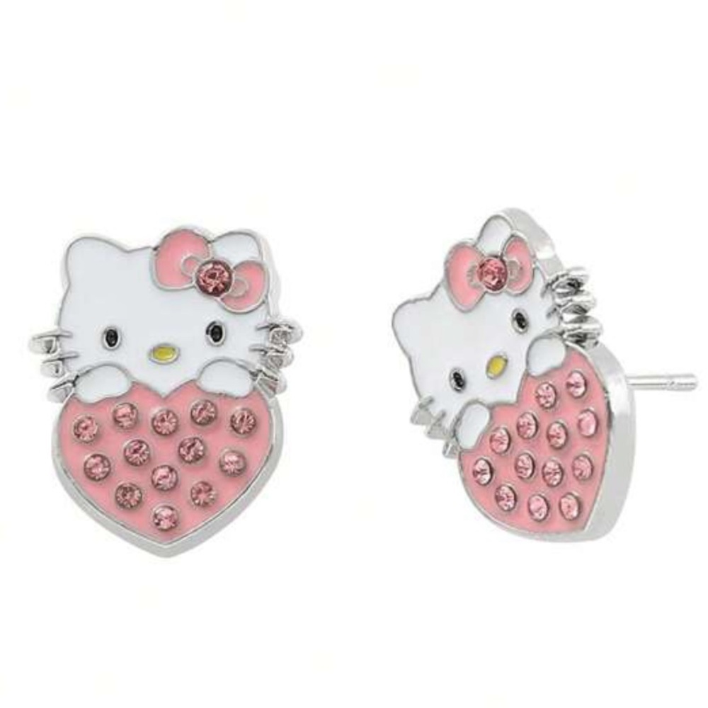 Hello Kitty Pink Heart Earrings